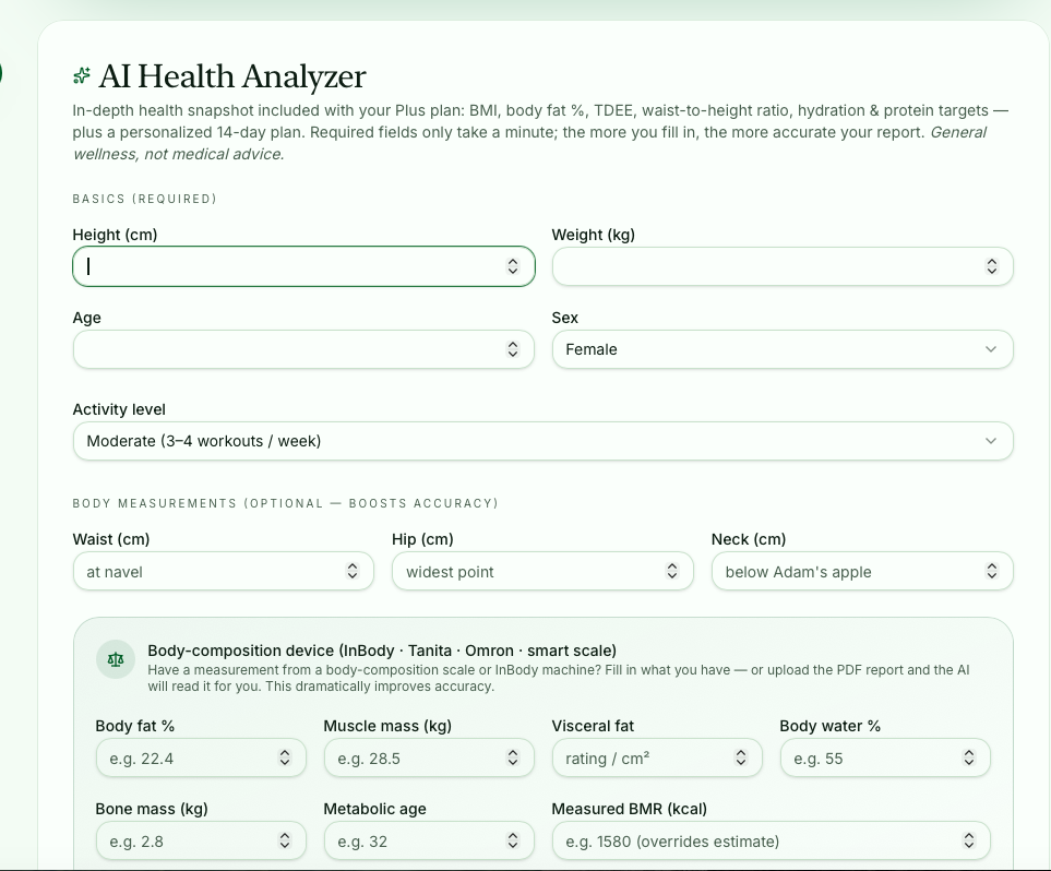 AI health analyzer screenshot 1