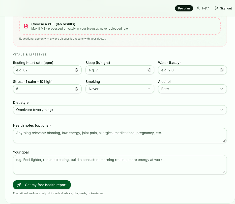 AI health analyzer screenshot 3
